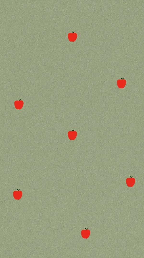 Red Apples on Olive Green - Life & Food / Minimal & Abstract wallpaper