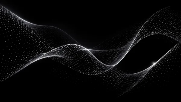 うねる点描のリボン - モノクロ 4K - ミニマル・抽象 / かわいいの壁紙