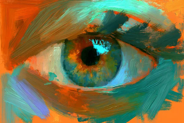極彩色の瞳の絵画 - イラストの壁紙