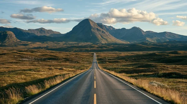 Highland Road Leading to a Mountain - Nature & Landscape wallpaper