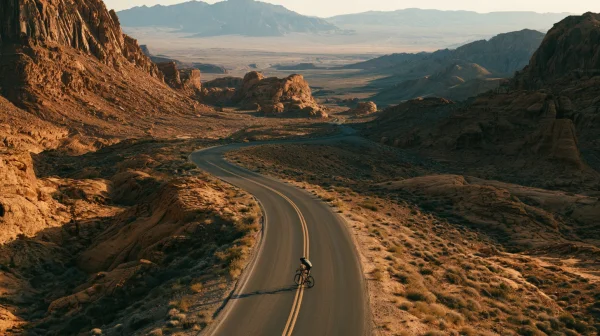 Winding Desert Road in Evening Light - Sky, Stars & Sunsets / Nature & Landscape wallpaper