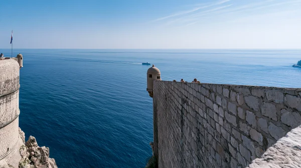 Fortress Wall Tower Overlooking the Deep Blue Sea - Heritage & Ruins / Architecture & Cities wallpaper