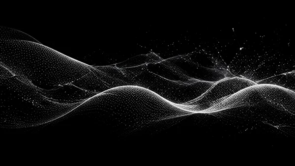 点描が連なる白い稜線 - モノクロ 4K - ミニマル・抽象の壁紙