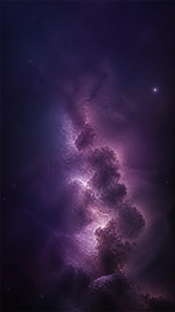 縦に伸びる紫の星雲の柱 - パープル スマホ - ファンタジー・宇宙の壁紙