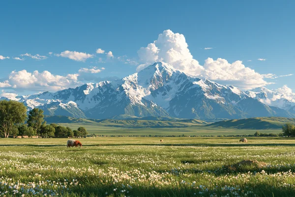 Morning Over Snow Peak and Meadow - Nature & Landscape wallpaper