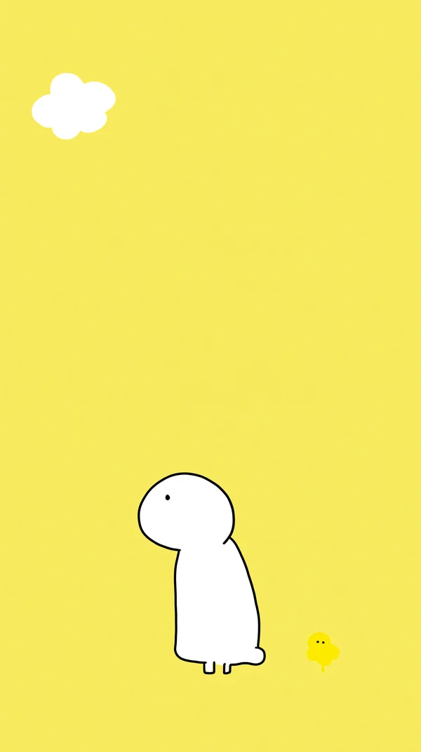 A Curious Creature Standing in a Yellow World - Yellow Smartphone - Fantasy & Space wallpaper
