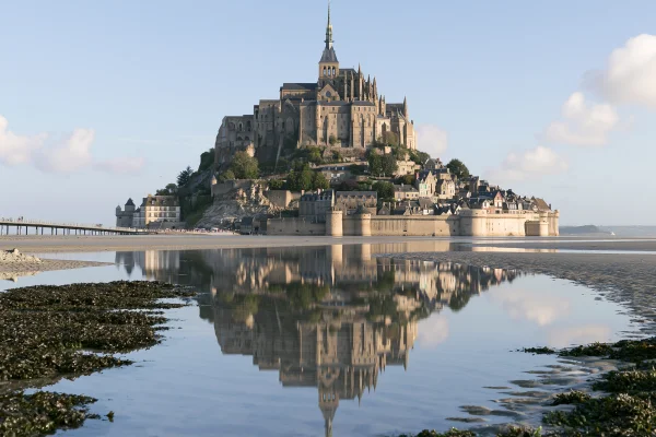 Mont Saint-Michel Reflected in the High Tide - Sea, Lakes & Water wallpaper