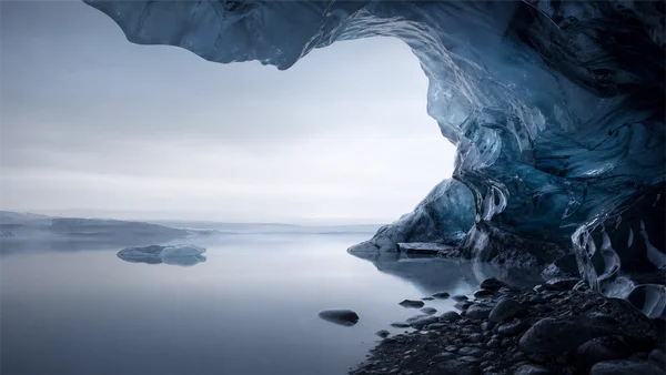 Blue Water Seen from an Ice Cave - Blue Full HD - Sea, Lakes & Water / Nature & Landscape wallpaper