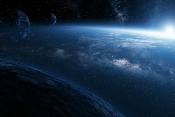大気圏をめぐる衛星 - ファンタジー・宇宙の壁紙