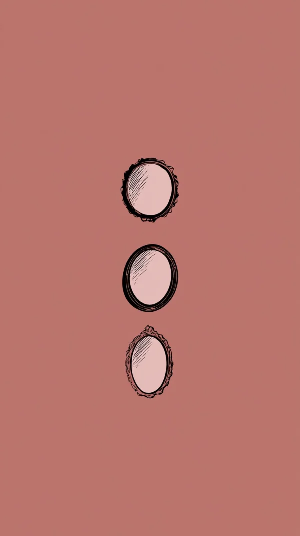 Round Mirrors on a Pink Wall - Minimal & Abstract wallpaper