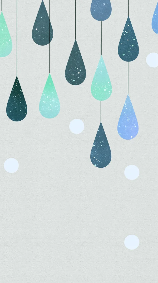 The Quiet Stillness of Hanging Raindrops - Blue Smartphone - Minimal & Abstract wallpaper