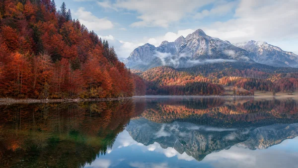 湖面に映る紅葉の山並み - レッド 4K - 自然・風景 / 海・湖・水辺の壁紙