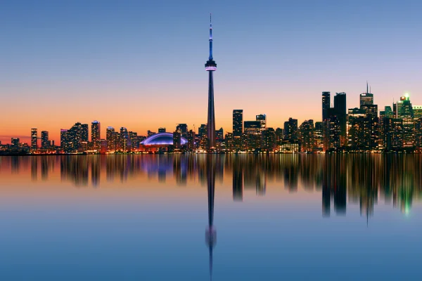 Toronto Tower and Skyline Mirrored at Dusk - Architecture & Cities wallpaper