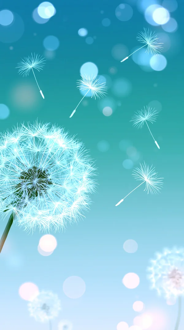 Dandelions in Pale Blue - Minimal & Abstract wallpaper