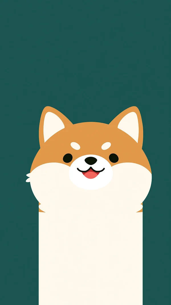 深緑の中で微笑む柴犬 - 緑 スマホ - かわいい / イラストの壁紙