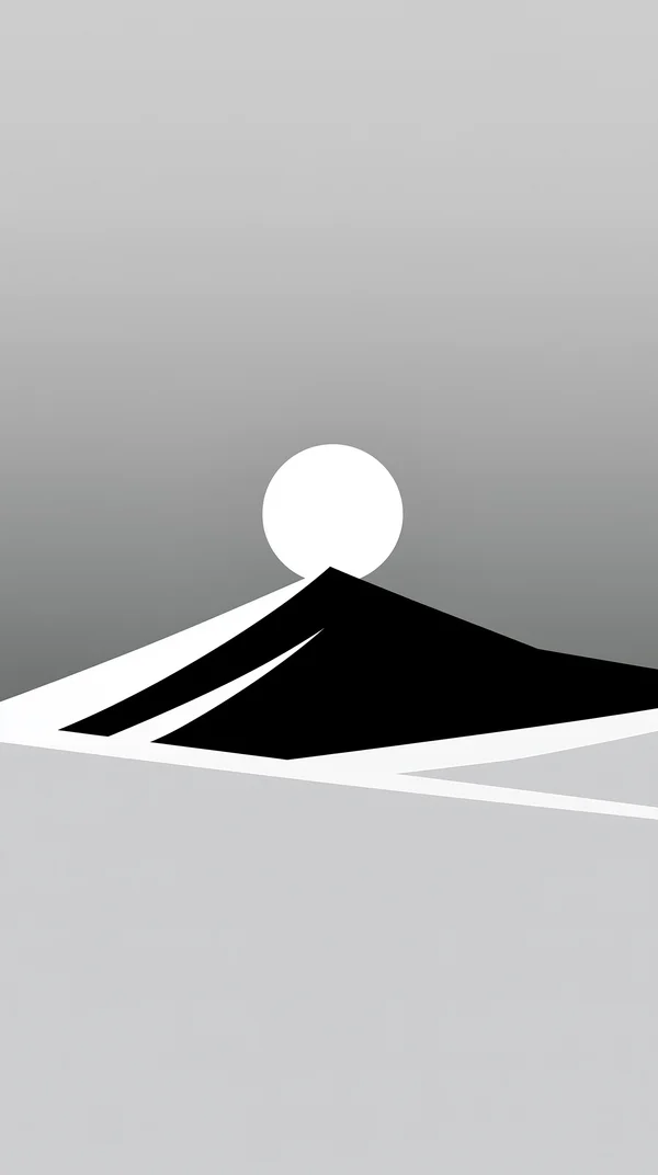 A Mountain Silhouette Crowned by Sunrise - Mono Smartphone - Minimal & Abstract wallpaper