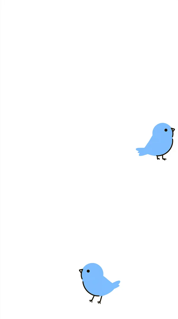 Little Blue Birds in Open Space - Blue Mobile - Cute / Illustration wallpaper