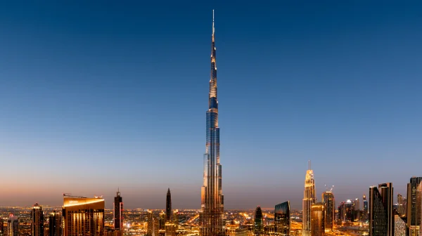 Burj Khalifa and City Lights at Dusk - Architecture & Cities / Sky, Stars & Sunsets wallpaper