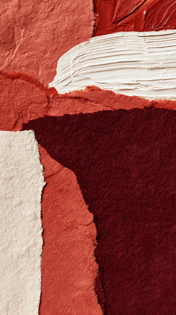 Torn Red and White Paper Collage - Minimal & Abstract wallpaper