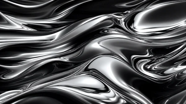 Flowing Liquid Chrome, an Abstract Study - Mono 4K - Minimal & Abstract wallpaper