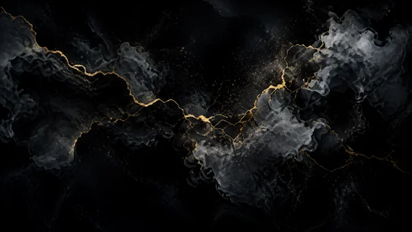 Golden Lightning Through Black Smoke - Mono 4K - Minimal & Abstract wallpaper