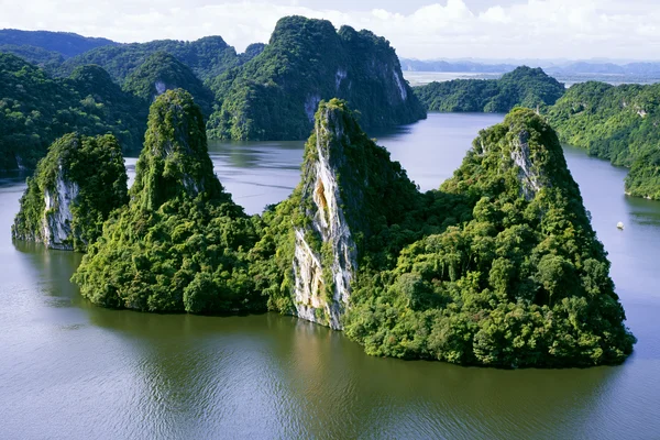 Green Islets on a Lake - Sea, Lakes & Water wallpaper