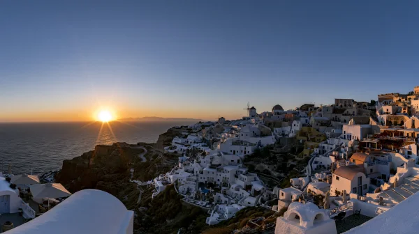 Cliffside Santorini as the Sun Meets the Sea - Architecture & Cities / Sea, Lakes & Water wallpaper