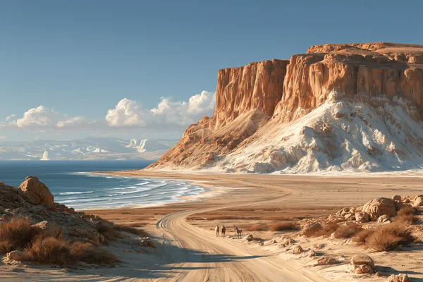 A Mesa Above the Sandy Shore - Sea, Lakes & Water wallpaper