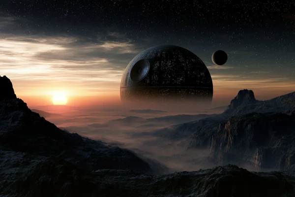 A Spherical Weapon in the Twilight Sky - Fantasy & Space / Sky, Stars & Sunsets wallpaper