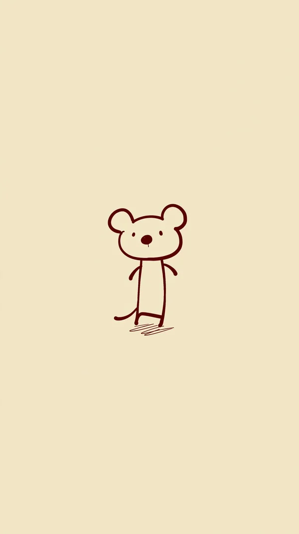 A Line-Art Bear Character - Cute / Animals wallpaper