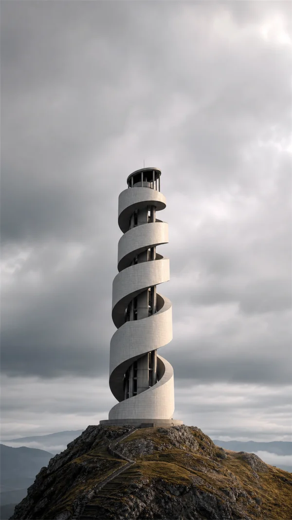 A Spiraling White Lighthouse - Mono Phone - Architecture & Cities wallpaper
