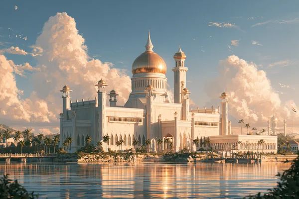 Golden Mosque at Dusk - Architecture & Cities / Sky, Stars & Sunsets wallpaper