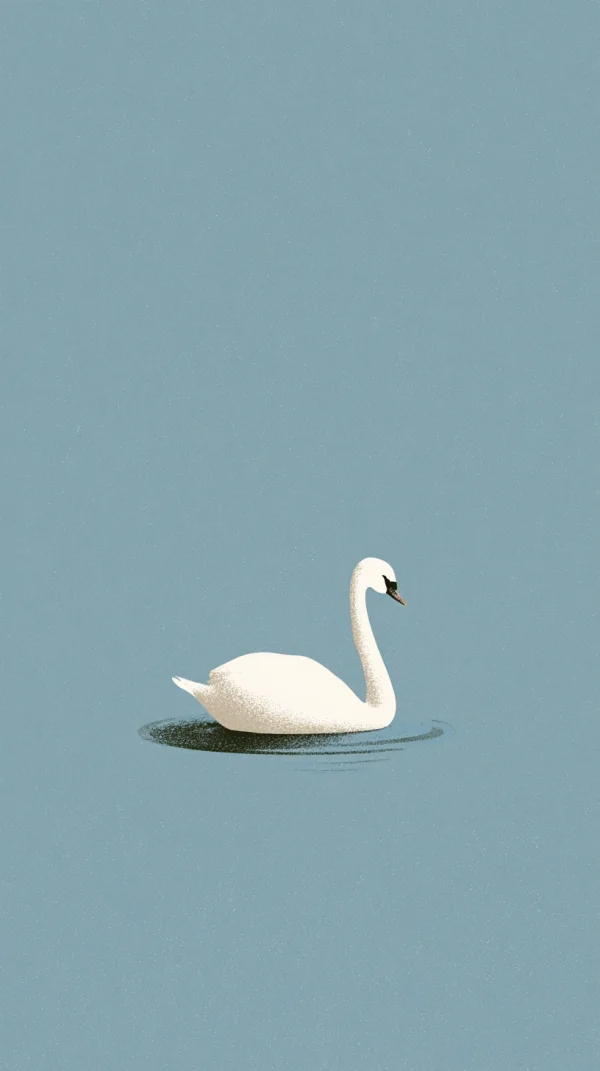 White Swan on a Pale Blue Background - Minimal & Abstract wallpaper