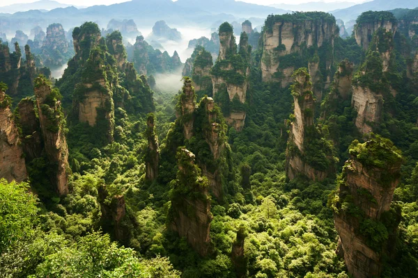 霧に包まれる奇峰群 - 自然・風景の壁紙
