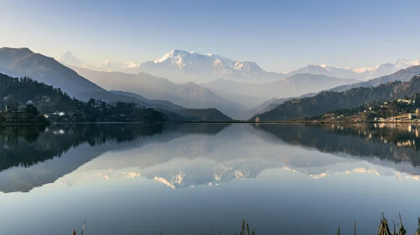 Himalayan Peaks Reflected in a Lake - Sea, Lakes & Water wallpaper