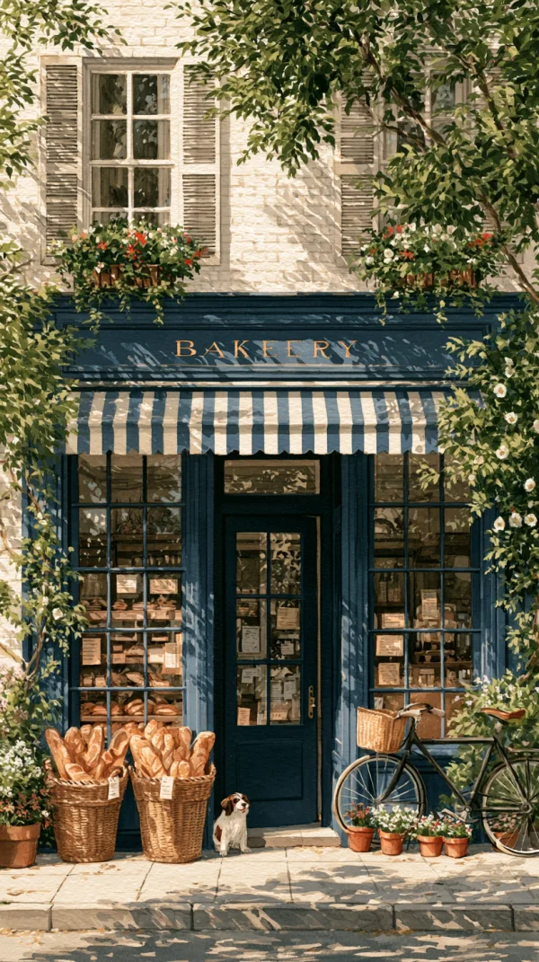 Flower-Framed Bakery Storefront - Flowers & Plants wallpaper
