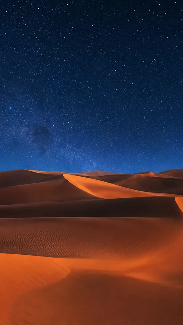 Dunes Beneath a Sky Full of Stars - Blue Phone - Sky, Stars & Sunsets / Nature & Landscape wallpaper