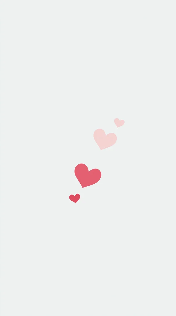 Little Hearts Floating in the Air - Pink Smartphone - Cute / Illustration wallpaper