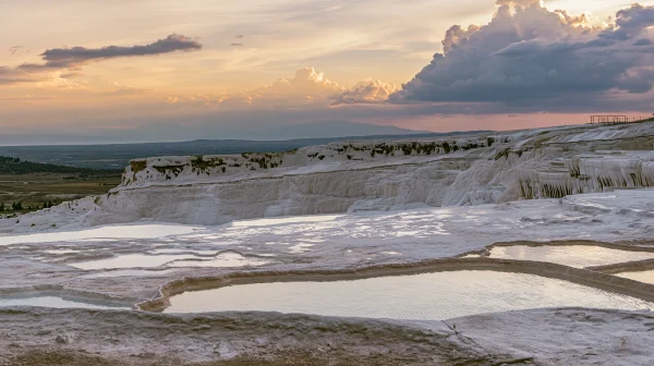 Evening Sky over White Plateau Pools - Sky, Stars & Sunsets wallpaper