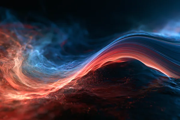 A Crimson Energy Wave Splitting the Dark - Red x Blue Fantasy - Fantasy & Space / Sea, Lakes & Water wallpaper