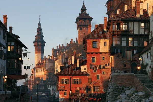 Towers Beside the Canal and Sailboats - Calm Evening Alley - Heritage & Ruins / Sea, Lakes & Water wallpaper