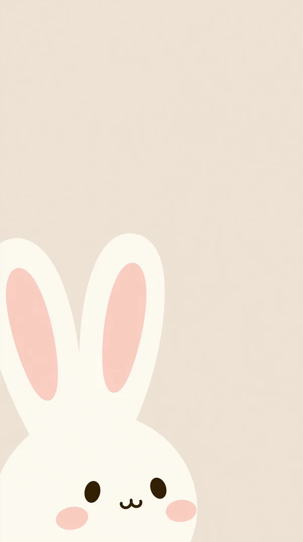 耳を寄せる白うさぎのひととき - ピンク スマホ - かわいい / イラストの壁紙