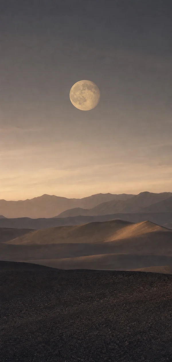 A Moon Above the Dunes - Orange Phone - Sky, Stars & Sunsets / Nature & Landscape wallpaper