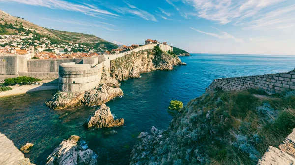 Old City Walls on a Headland over the Blue Sea - Architecture & Cities / Sea, Lakes & Water wallpaper