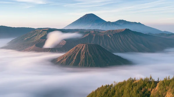 Morning Mist Around the Bromo Volcanoes - Nature & Landscape wallpaper