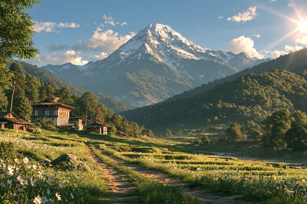 A Path Leading to a Hut - Nature & Landscape wallpaper