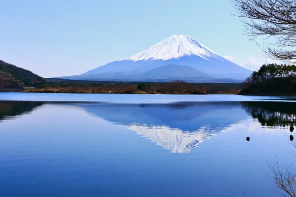 逆さ富士が映る青い湖の壁紙 - 海・湖・水辺
