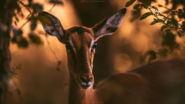 Antelope with Calm Eyes in Sunset Light - Animals / Sky, Stars & Sunsets wallpaper