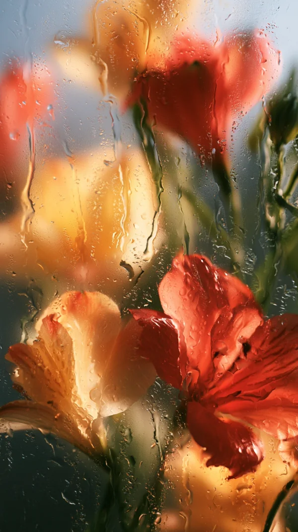 Orange Petal Macro with Water Droplets - Flowers & Plants / Sea, Lakes & Water wallpaper