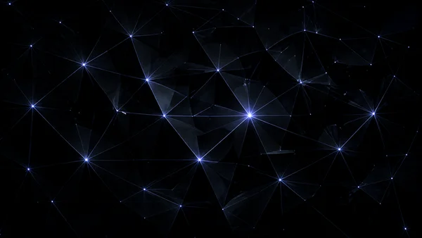 青く光るポリゴンの網 - ブルー 4K - ミニマル・抽象の壁紙